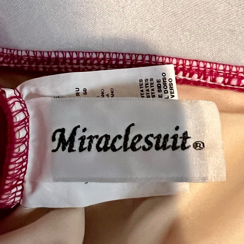 Miraclesuit Rialto One Piece Swimsuit Sweetheart Shirred Fuchsia Womens 14 - Picture 7 of 7